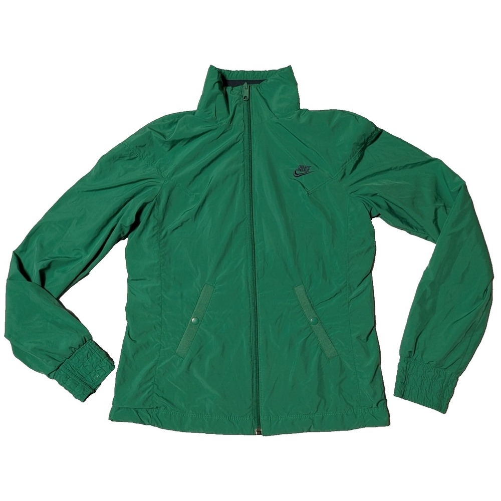 Y2K NIKE Sportswear Women XS Green Mesh Lined Embroidered Swoosh Windbreaker‎